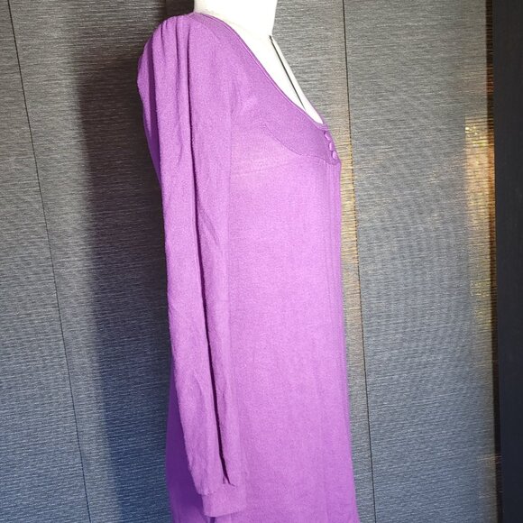 Vintage purple Long sleeve sweater dress - Picture 2 of 9